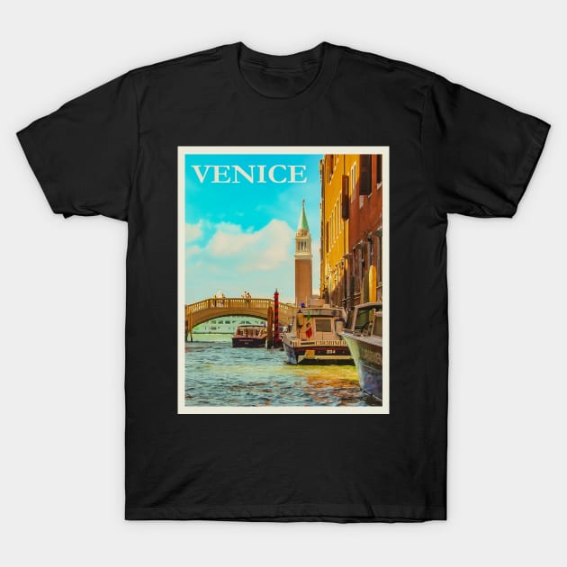 Restored Vintage Travel Poster: Venice, Italy T-Shirt by vintageposterco